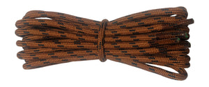 Strong Round Boot Laces Brown with Black flecks for hiking or walking  3.5 mm - fabmania shoe laces