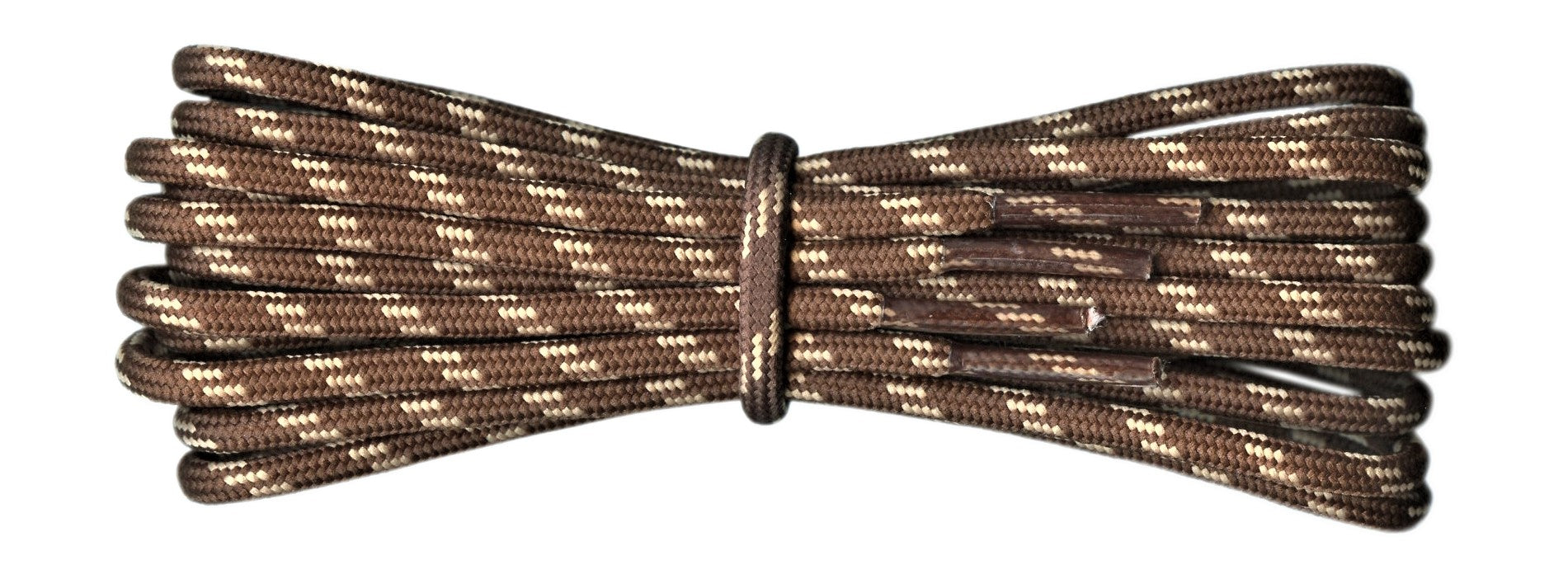 Strong Round Boot Laces Brown with Cream flecks for hiking or walking  3.5 mm - fabmania shoe laces