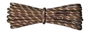 Strong Round Boot Laces Brown with Cream flecks for hiking or walking  3.5 mm - fabmania shoe laces