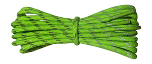 Strong Round Boot Laces Neon lime with Reflective flecks for hiking or walking  3.5 mm - fabmania shoe laces