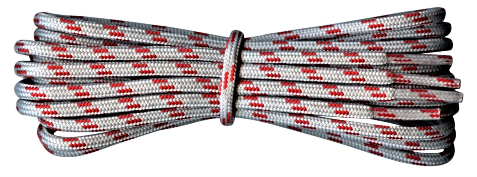 Strong Round Boot Laces Grey with Red flecks for hiking or walking  3.5 mm - fabmania shoe laces