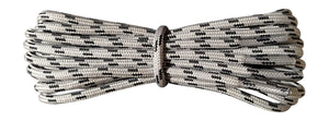 Strong Round Boot Laces Grey with Black flecks for hiking or walking  3.5 mm - fabmania shoe laces