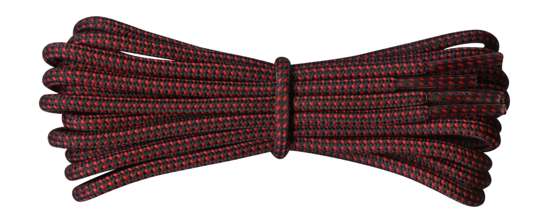 Strong Round Boot Laces Black with Red pinpoints for hiking or walking  3.5 mm - fabmania shoe laces