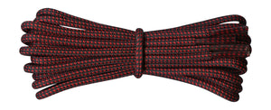 Strong Round Boot Laces Black with Red pinpoints for hiking or walking  3.5 mm - fabmania shoe laces