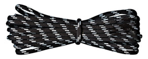 Strong Round Boot Laces Black with Reflective flecks for hiking or walking  3.5 mm - fabmania shoe laces