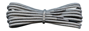 Strong Round Boot Laces Grey with Black pinpoints for hiking or walking  3.5 mm - fabmania shoe laces
