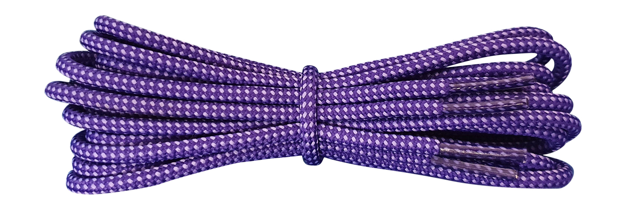 Round mm Boot Laces Purple with Lilac pinpoints for hiking or