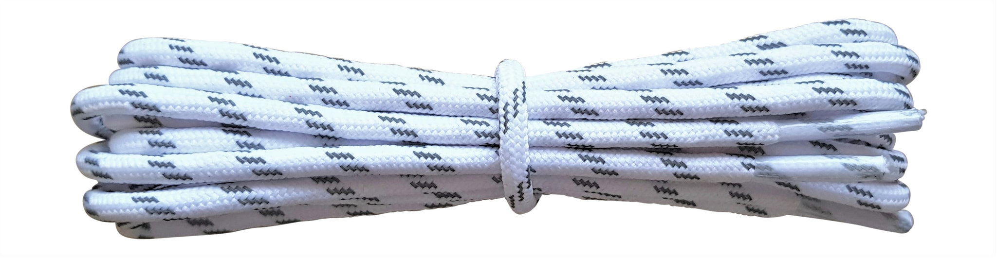 Round mm Boot Laces White with Reflective flecks for hiking or