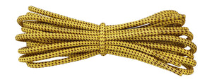 Strong Round Boot Laces Yellow with Brown pinpoints for hiking or walking  3.5 mm - fabmania shoe laces