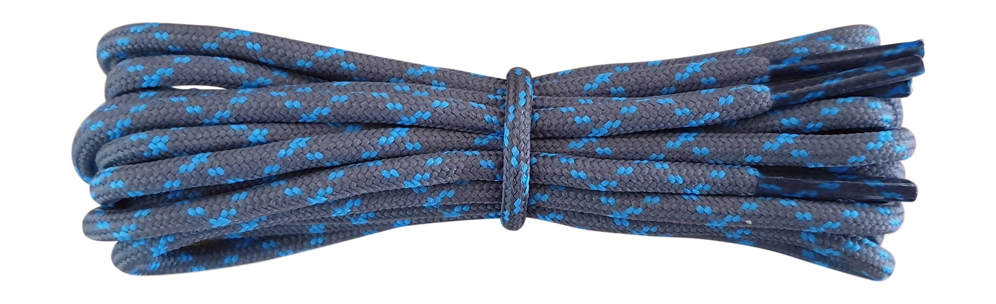 Strong round Shoelaces Dark Grey with Blue flecks for walking shoes or trainers. - fabmania shoe laces