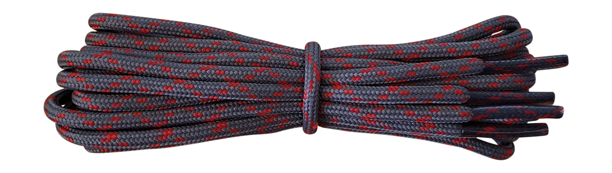 Strong round Shoelaces Dark Grey with Red flecks for walking shoes or trainers. - fabmania shoe laces