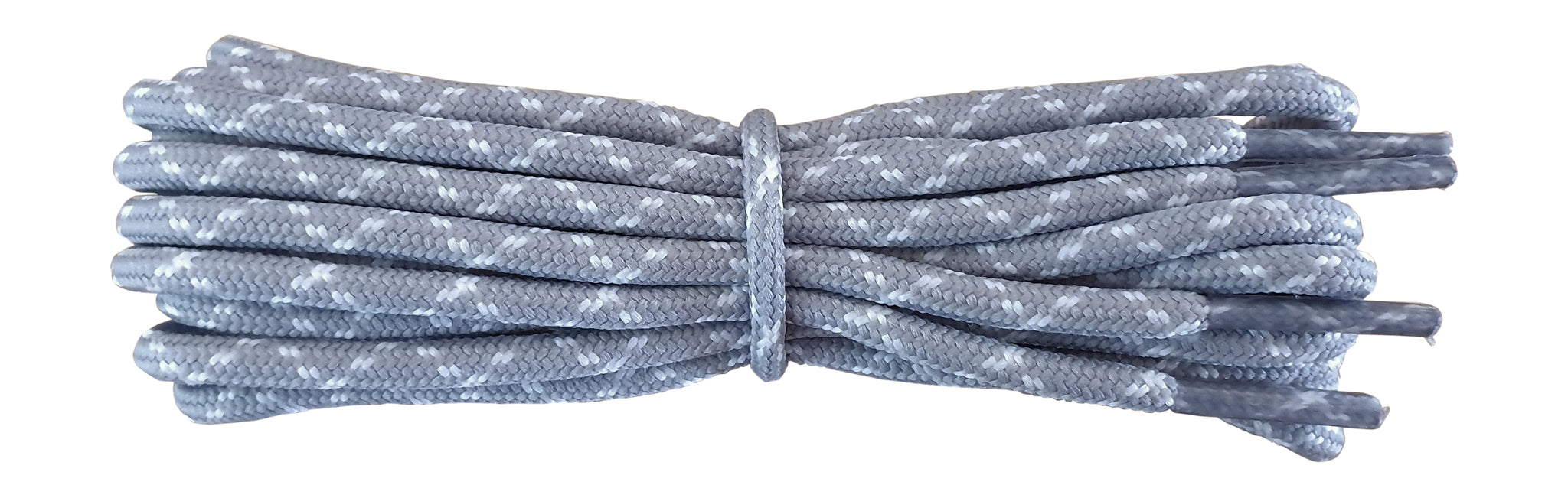 Strong round Shoelaces Grey with White flecks for walking shoes or trainers. - fabmania shoe laces
