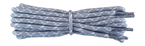 Strong round Shoelaces Grey with White flecks for walking shoes or trainers. - fabmania shoe laces