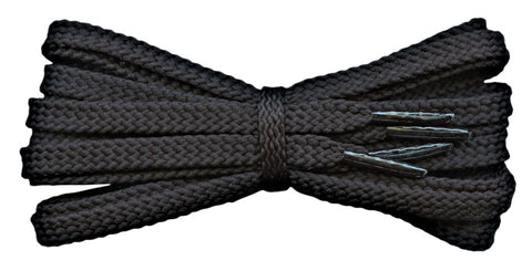 Strong Flat 6 mm Black Shoe Laces for Trainers and Sports Shoes. - fabmania shoe laces