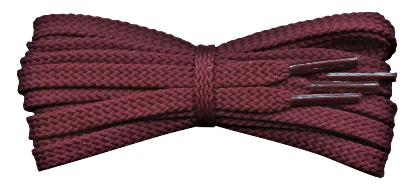 Strong Flat 6 mm Burgundy Shoe Laces for Trainers and Sports Shoes. - fabmania shoe laces