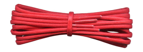 3 mm red round waxed cotton shoelace