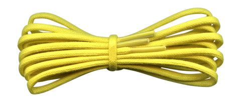 3 mm yellow round waxed cotton shoelace