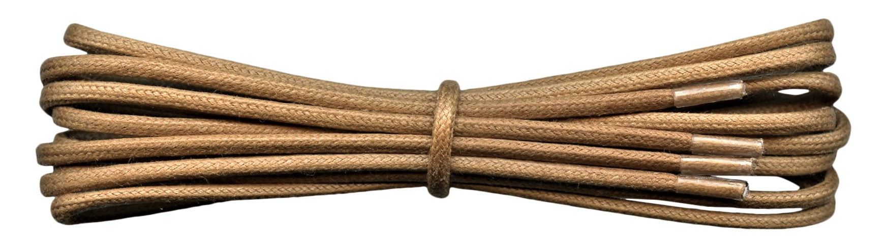 Round mm Tan Brown waxed cotton shoelaces - Main Image