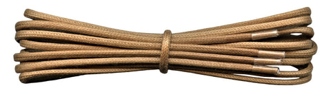 Fabmania tan/light brown 2 mm round waxed cotton shoe laces