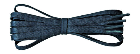 Flat Navy 5 / 6 mm waxed cotton shoelaces . - fabmania shoe laces