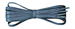 Flat Slate Blue 5 / 6 mm waxed cotton shoelaces . - fabmania shoe laces