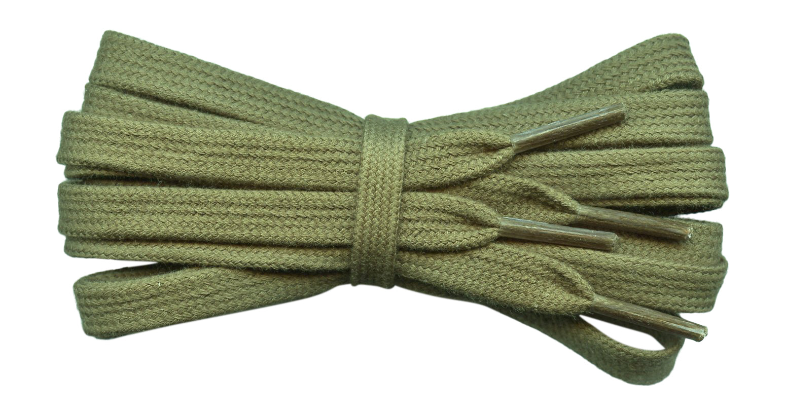 mm Flat Khaki Cotton Trainer Shoelaces - Main Image