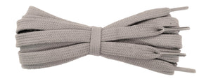 Flat Light Grey cotton shoelaces, ideal for most Nike, Reebok, Adidas trainers - fabmania shoe laces