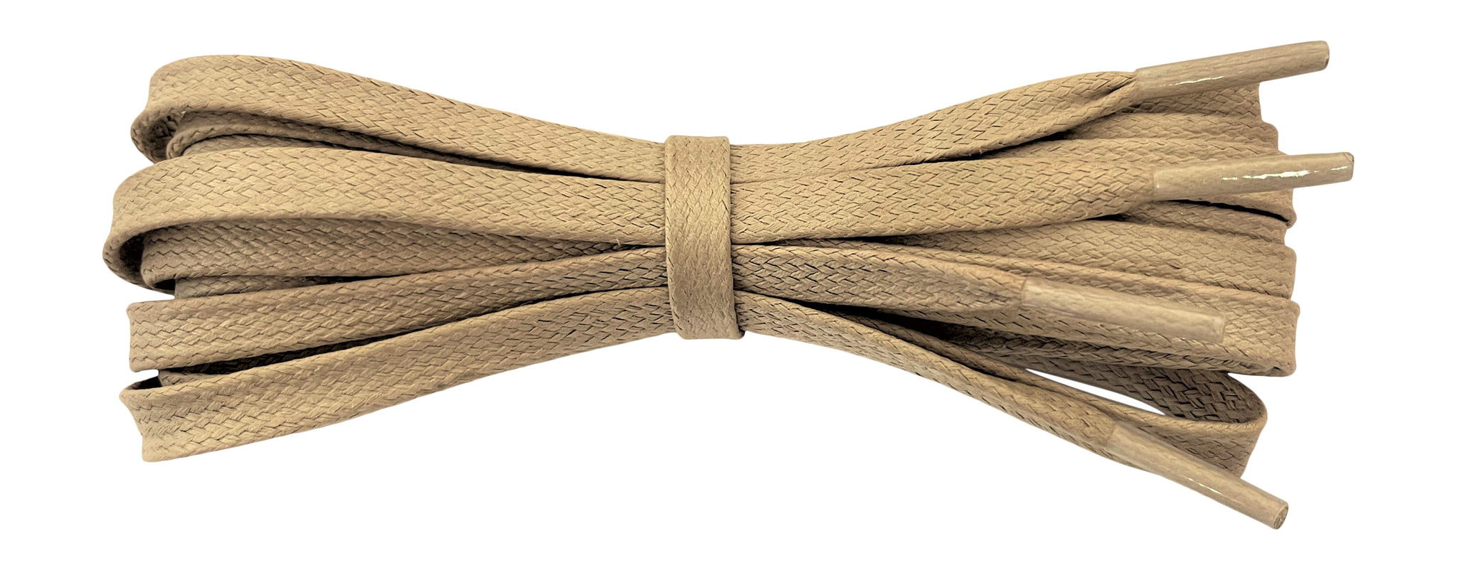 8 mm Flat Beige waxed cotton boot laces - fabmania shoe laces