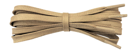 8 mm Flat Beige waxed cotton boot laces - fabmania shoe laces