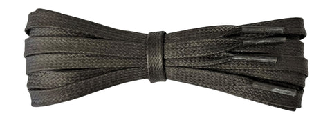 8 mm Flat Dark Brown waxed cotton boot laces - fabmania shoe laces