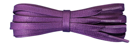 8 mm Flat Purple waxed cotton boot laces - fabmania shoe laces