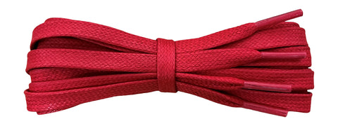 8 mm Flat Red waxed cotton boot laces - fabmania shoe laces