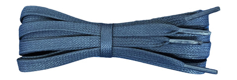 8 mm Flat Slate Blue waxed cotton boot laces - fabmania shoe laces