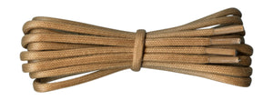 Thick Tan waxed cotton boot laces 4.5 mm - fabmania shoe laces