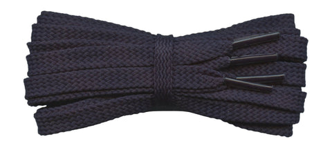 Strong Flat 8 mm Dark Navy Shoe Laces for Trainers and Sports Shoes. - fabmania shoe laces