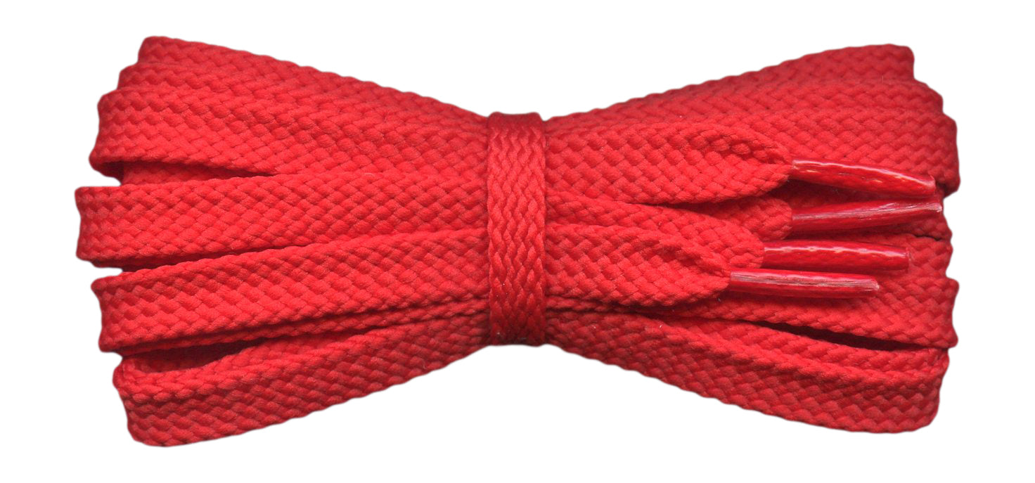Strong Flat 8 mm Red Shoe Laces for Trainers and Sports Shoes. - fabmania shoe laces