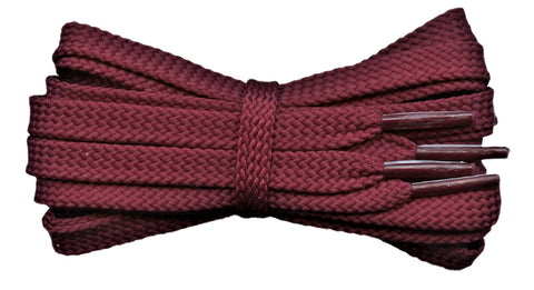 Strong Flat 8 mm Burgundy Shoe Laces for Trainers and Sports Shoes. - fabmania shoe laces