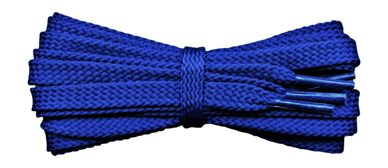 Strong Flat 8 mm Royal Blue Shoe Laces for Trainers and Sports Shoes. - fabmania shoe laces