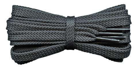 Strong Flat 8 mm Grey Shoe Laces for Trainers and Sports Shoes. - fabmania shoe laces