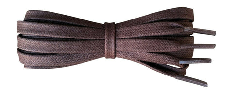 Flat Brown 5 / 6 mm waxed cotton shoelaces . - fabmania shoe laces