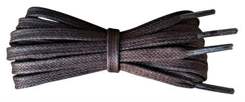 Flat Dark Brown 5 / 6 mm waxed cotton shoelaces . - fabmania shoe laces