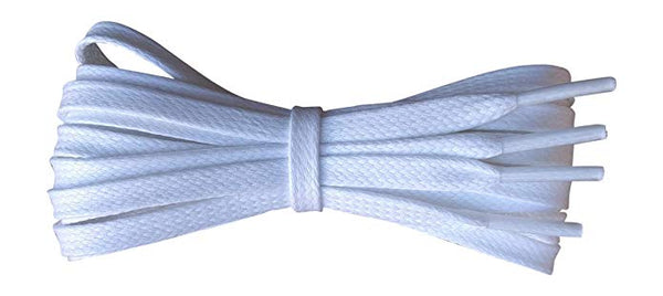 Flat White 5 / 6 mm waxed cotton shoelaces . - fabmania shoe laces