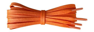 Flat Orange 5 / 6 mm waxed cotton shoelaces . - fabmania shoe laces