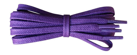 Flat Purple 5 / 6 mm waxed cotton shoelaces . - fabmania shoe laces