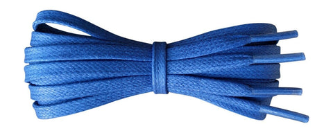 Flat Royal Blue 5 / 6 mm waxed cotton shoelaces . - fabmania shoe laces